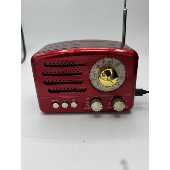 PRUNUS J-160 Small Retro Vintage Radio with Bluetooth, Portable Transistor Radio - Picture 5 of 14